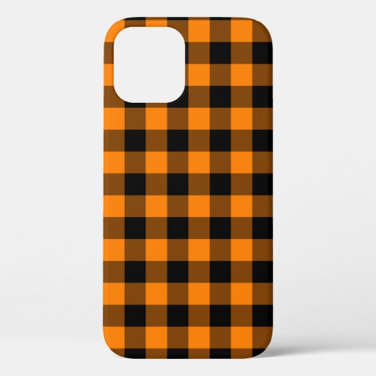 黒とオレンジのバッファローチェック Case-Mate iPhoneケース (裏面)