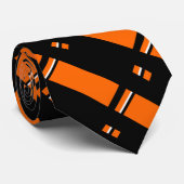 黒とオレンジのパターンタイ ネクタイ (ロール)