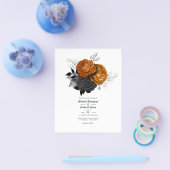 黒とオレンジのフローラゴシック結婚式招待状 チラシ (シングル)