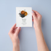 黒とオレンジのフローラ結婚ゴシック チラシ (手)