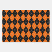 黒とオレンジのラッアーガイルピング紙シート ラッピングペーパーシート (正面2)