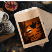 黒とオレンジの不気味ハロウィーンの夜景 フェイバーバッグ