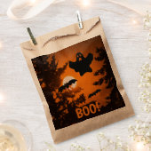 黒とオレンジの不気味ハロウィーンの夜景 フェイバーバッグ (クリップ留めされた状態)