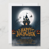 黒とオレンジの例示的ハッピーハローウィン カード (正面)