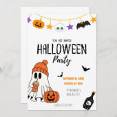 黒とオレンジの例示的ハロウィーン招待状 招待状 (正面/裏面)