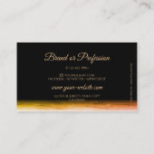 黒とオレンジの大理石パターンシャドウフォント モダン 名刺 (裏面)