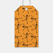 黒とオレンジの手描きスケルトン ハロウィン ギフトタグ (裏面)