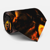 黒とオレンジの抽象芸術 ネクタイ (ロール)