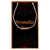 黒とオレンジの水玉模様スパイダーウェブ抱き枕 スモールペーパーバッグ (裏面)