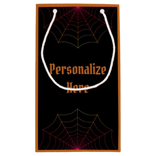 黒とオレンジの水玉模様スパイダーウェブ抱き枕 スモールペーパーバッグ (裏面)