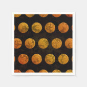 黒とオレンジの水玉模様秋 スタンダードカクテルナプキン (正面)
