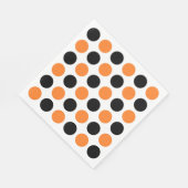 黒とオレンジの水玉模様 スタンダードランチョンナプキン (角)