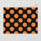 黒とオレンジの水玉模様 ポストカード (正面)