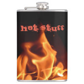 黒とオレンジの炎を燃やすカスタマイズ可能 フラスク (正面)