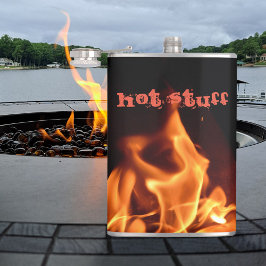 黒とオレンジの炎を燃やすカスタマイズ可能 フラスク