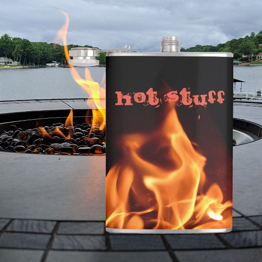 黒とオレンジの炎を燃やすカスタマイズ可能 フラスク