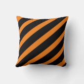 黒とオレンジの縞模様 ハロウィン クッション (裏面)