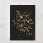 黒とオレンジの美的結婚式招待状 招待状 (裏面)