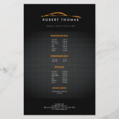 黒とオレンジの自動詳細、自動修復 チラシ (正面)