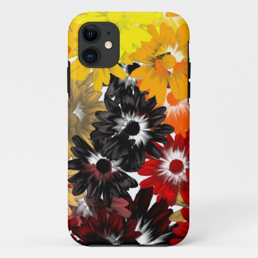 黒とオレンジの花柄 Case-Mate iPhoneケース (裏面)