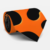 黒とオレンジの迷路抽象芸術幾何学模様 ネクタイ (ロール)