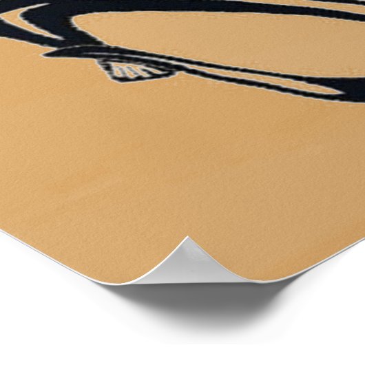 黒とオレンジの部族スタイルトカゲ ポスター (角)