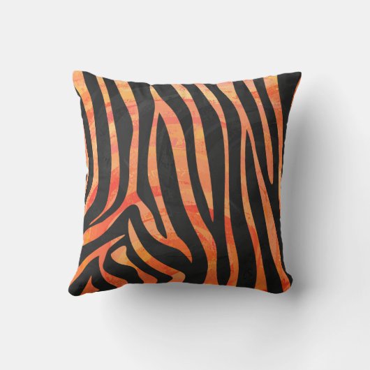 黒とオレンジの野生の私ゼブラ クッション (裏面)