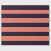 黒とオレンジクールのトーンアウストライプン ラッピングペーパー (フラット)