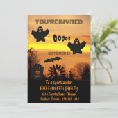 黒とオレンジ不気味のハロウィーン 招待状 (スタンド正面)