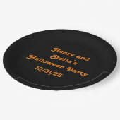 黒とオレンジ素晴らしのハロウィーン ペーパープレート (アングル)