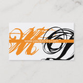 黒とオレンジ！!スウッシュ……プロファイルカード 名刺 (裏面)