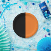 黒とオレンジ ペーパープレート (パーティー)