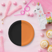 黒とオレンジ ペーパープレート (パーティー)