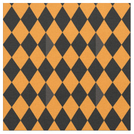 黒とオ伝統的レンジのハロウィン模様 ファブリック