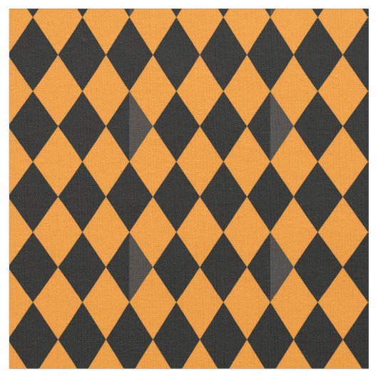 黒とオ伝統的レンジのハロウィン模様 ファブリック (クローズアップ)