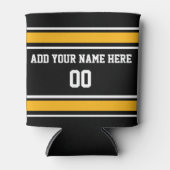 黒とカスタマイズ金ゴールドの名前 缶クーラー (正面)