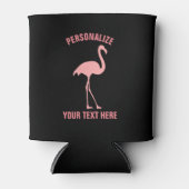黒とカスタムピンクのフラミンゴの鳥はクーラーできる 缶クーラー (正面)
