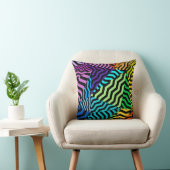 黒とカラフルのパターン抽象芸術幾何学的 クッション (椅子)