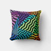 黒とカラフルのパターン抽象芸術幾何学的 クッション (正面)