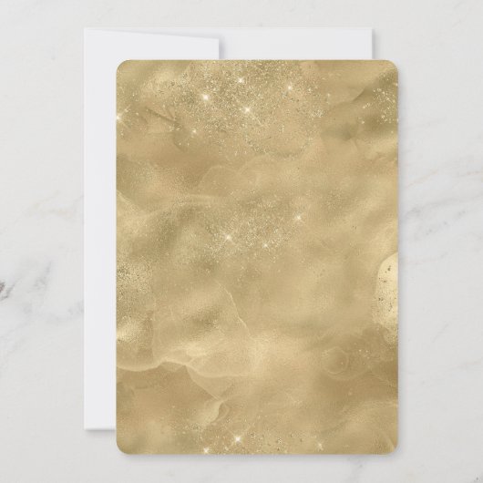 黒とキラキラの金ゴールドインク30th誕生日 招待状 (裏面)