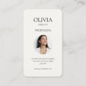 黒とクリーミーなアイボリー写真ソーシャルQRコード 名刺 (正面)