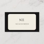 黒とクリームのクラシックユニーク名刺 名刺 (正面)