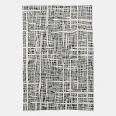 黒とクリームのテクスチャ付きルックタオル キッチンタオル (縦)