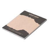 黒とクリームの紙破れたエッジメモ帳 ノートパッド (回転)