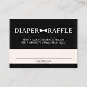 黒とクリームの蝶ネクタイおむつラッフル エンクロージャーカード (正面)