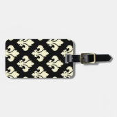 黒とクリームの（紋章の）フラ・ダ・リ ラゲッジタグ (正面横)