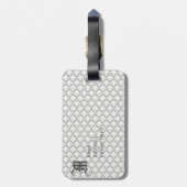 黒とクリームの（紋章の）フラ・ダ・リ ラゲッジタグ (裏面縦)