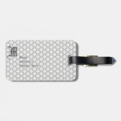 黒とクリームの（紋章の）フラ・ダ・リ ラゲッジタグ (裏面横)