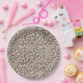 黒とクリームヒョウ印刷 ペーパープレート (パーティー)