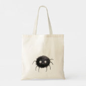 黒とクリーム色のハロウィーン風船 クモ トートバッグ (裏面)
